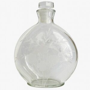 Studio Crystal Etched Glass Perfume Bottle with Stopper